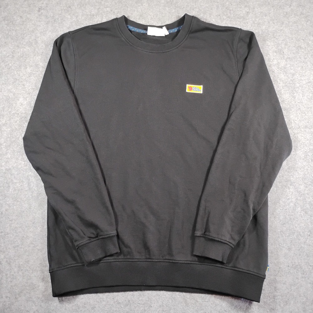 Fjallraven Vardag Sweater M Mens XL Black Cotton Crewneck Pullover 87070